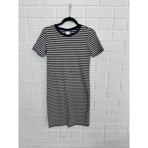 Shirt Dress Navy Blue White Striped H & M Womens Small